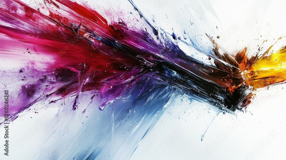 Poster dynamic multicolored splash artistic illustration with vibrant paint explosions and fluid movement c