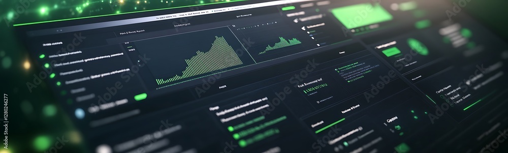Aufkleber Corporate dashboard image focused on green policy implementation, showcasing data and insights for sustainability efforts.