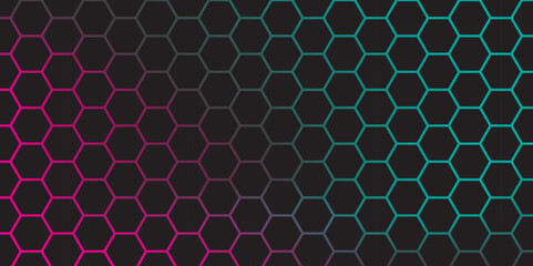 seamless pattern with hexagon pattern. Abstract hexagon background with gradient. Illustration. Vector. 