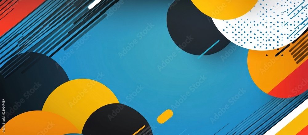 Poster abstract geometric background with vibrant colors and dynamic lines.