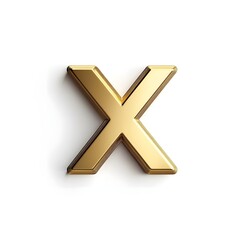 Obraz premium A golden gilded X shaped in a minimalistic design