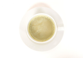 Organic Tea Blends. Top View. White Background. Green Tea Blend