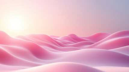 Naklejka premium Abstract Pink Wavy Background with Smooth Gradient Curves and Elegant Pastel Color Scheme