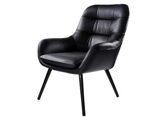 Naklejka premium Black armchair Isolated on transparent or white background