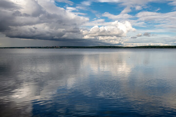 On a summer day on Lake Shartash in the Shartash Forest Park. Ekaterinburg