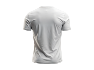 White t-shirt back side isolated on transparent background