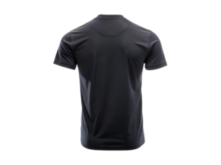 Black t-shirt back side isolated on transparent background