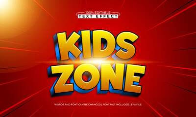 kids zone editable text effect with a kids and play text style