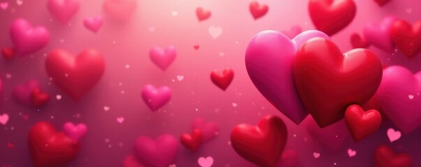 Obraz premium Intertwined red and pink heart shapes, abstract , red, heart shape, overlay texture