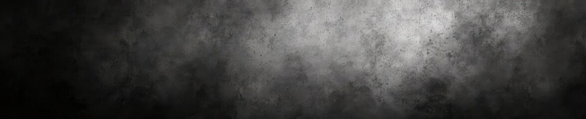 Black and white grunge texture with grey gradient Grainy, spotlight effect , banner, photography, bw