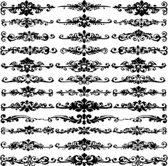 Obraz premium a collection of ornate, black, filigree line dividers, likely for graphic design 