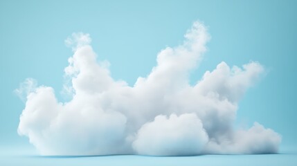 White cloud podium on a blue background with copy space for product presentation
