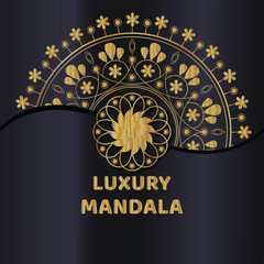 Luxury ornamental mandala design background in gold color