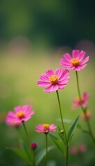 Blurred wildflowers, soft focus, natural bokeh, calm, dreamy, artistic