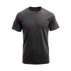 Naklejka premium Black t-shirt front side view isolated on transparent background