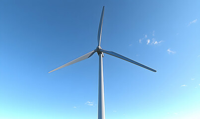 Fototapeta premium Harnessing Wind Energy, A Close-Up of a Wind Turbine
