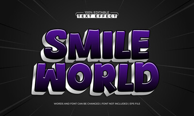 Obraz premium smile world editable text effect with a kids and play text style