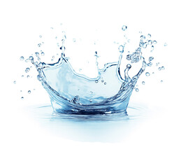 Blue water splash or wave splash isolated on transparent background png .generated ai	