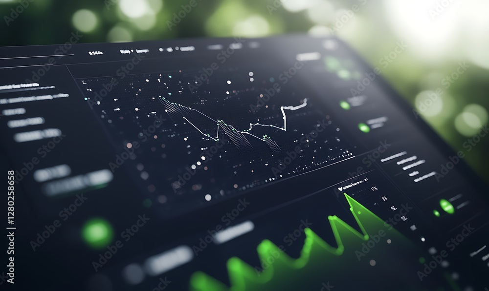 Poster ethical investment portfolio visualization with a focus on esg and environmental themes.