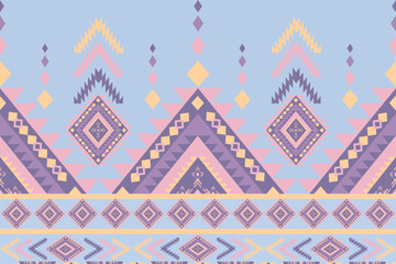 seamless pattern with colorful aztec geometric shapes