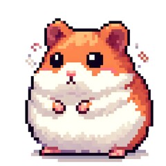 Fototapeta premium 햄스터, 픽셀아트, jpeg (Hamster, pixel art, jpeg)