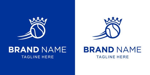 Creative Tennis Ball Logo with Crown, Illustration, Design Inspiration, Vector, Icon