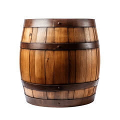 Obraz premium Wooden oak barrel isolated on transparent background PNG. 