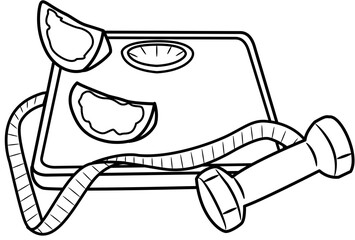 Healthy Diet and Fitness coloring page