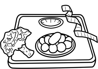 Healthy Diet and Fitness coloring page