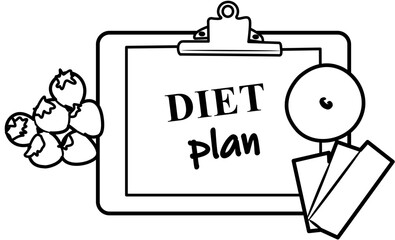 Healthy Diet and Fitness coloring page