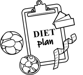 Healthy Diet and Fitness coloring page