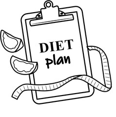Healthy Diet and Fitness coloring page