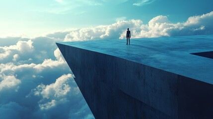 Illustration of silhouette of businessman walks up 