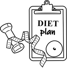 Healthy Diet and Fitness coloring page
