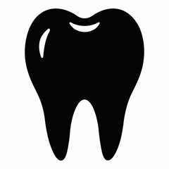 Tooth vector icon. on white background.