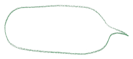 Separate green speech bubble on transparent background