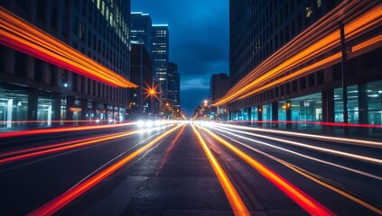 Dynamic Motion Blur Effect in Urban Traffic Light Trails