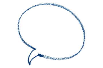 Separate blue speech bubbles on transparent background.