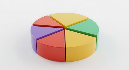Photo Of 3d Pie Chart On White Background