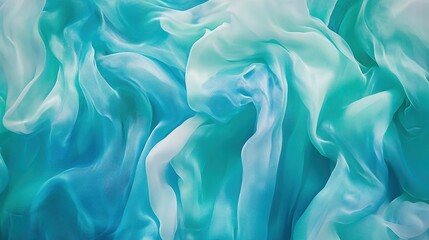 Obraz premium Teal silk fabric draped, ombre background, textile texture, design