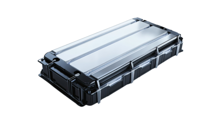 High-Tech Power Cell: A sleek, metallic power cell. This image highlights the innovation and efficiency within the field of energy technology.