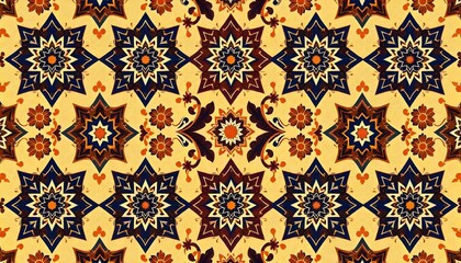 Obraz premium Ornate Mughal Patterned Wallpaper with Vintage Aesthetic