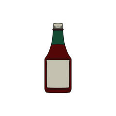 Tomato Ketchup Bottle Color Fill Icon, vector illustration in trendy style. Editable graphic resources for many purposes.