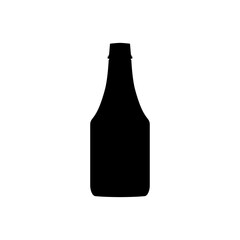 Tomato Ketchup Bottle Silhouette, vector illustration in trendy style. Editable graphic resources for many purposes.