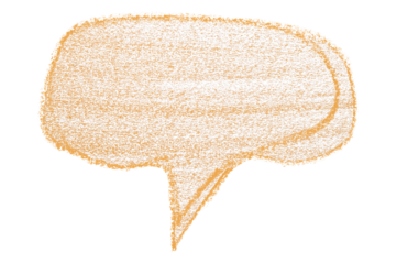 Separate orange speech bubble on transparent background.