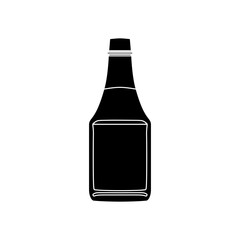 Tomato Ketchup Bottle Black Fill Icon, vector illustration in trendy style. Editable graphic resources for many purposes.