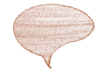 Separate brown speech bubbles on transparent background.