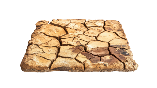 Cracked Earth: Detailed view of dry, cracked earth, a visual representation of drought and environmental challenges.