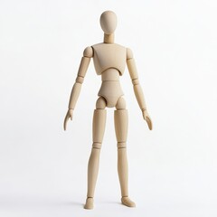 wooden artists mannequin in a neutral pose
