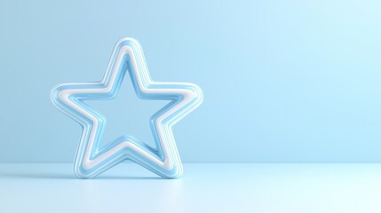 Obraz premium Creative star-shaped decoration minimalist studio 3d graphic design calm blue environment contemporary viewpoint